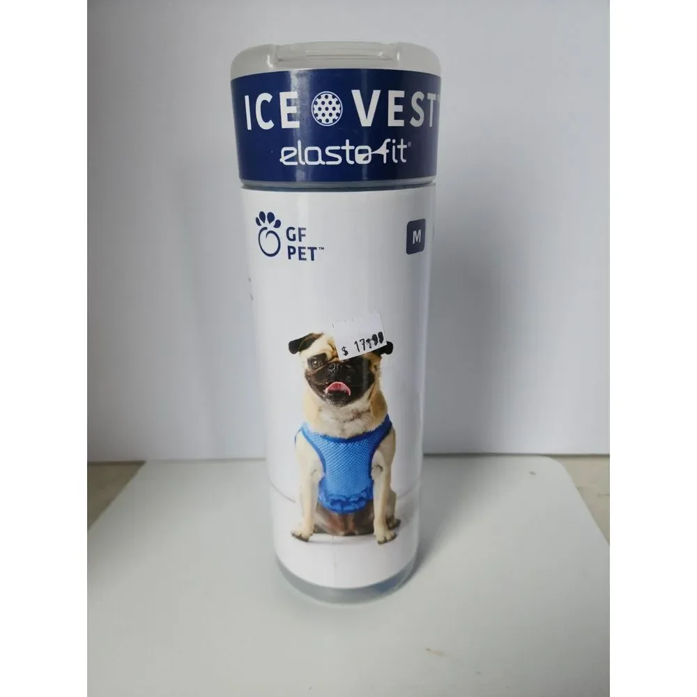 ICE BAND Dog Cooling‎ Bandana / Blue Cooling Net Ultra-Absorbing Fabric Size S/M